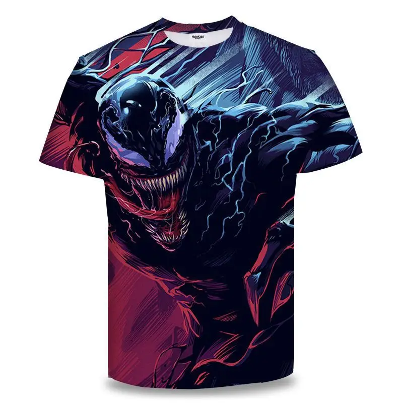 2024 New Summer Women Venom Cartoon Tops Tees 3D Print T-shirt Casual Short Sleeve Clothing Boys Girls Sports Streetwear