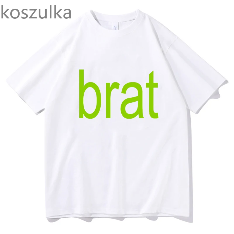 Charli xcx Brat T-shirt saf pamuk Unisex grafik T-shirt erkekler Womne Hip Hop Tshirt yaz erkek boy T shirt kısa kollu