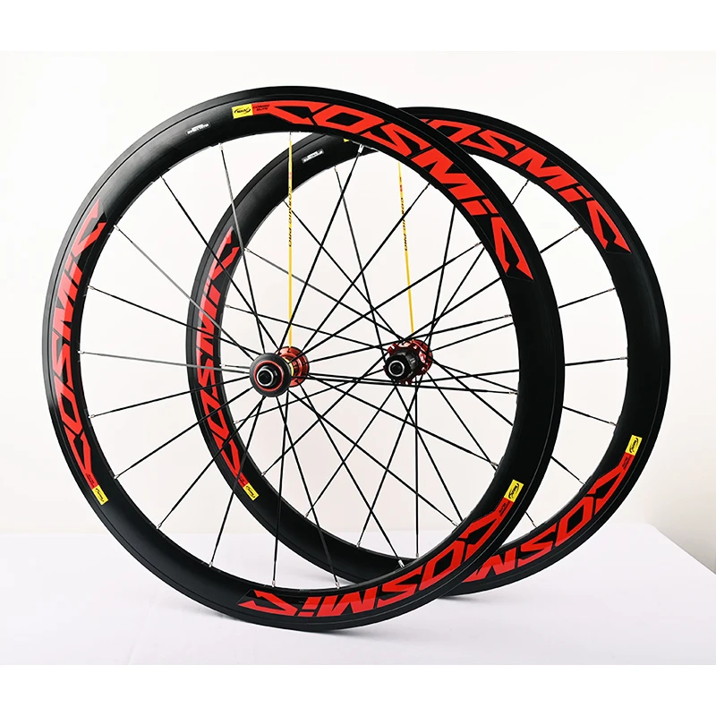 700C 40 مللي متر 50 مللي متر عجلات V/C حافة الفرامل الإفراج السريع مستقيم سحب 6 محامل DT الأسنان ستار السقاطة 20 حفرة العجلات شعار أحمر