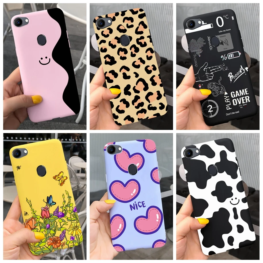 For OPPO F1s A1601 Case Lovely Milk Cow Leopard Painted Soft Back Cover For OPPO F3 F5 F7 F9 F11 Pro Phone Cases Silicone Fundas