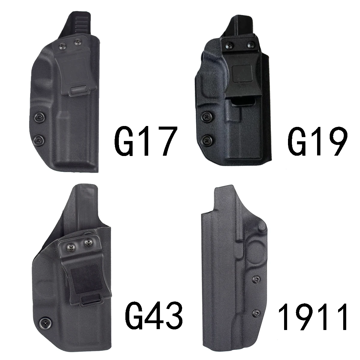 Tactical Inside Waistband Concealed Carry Holsters GLOCK 17 19 22 26 31 43 43X Belt Clip Single Double Stack Right Hand Pouch