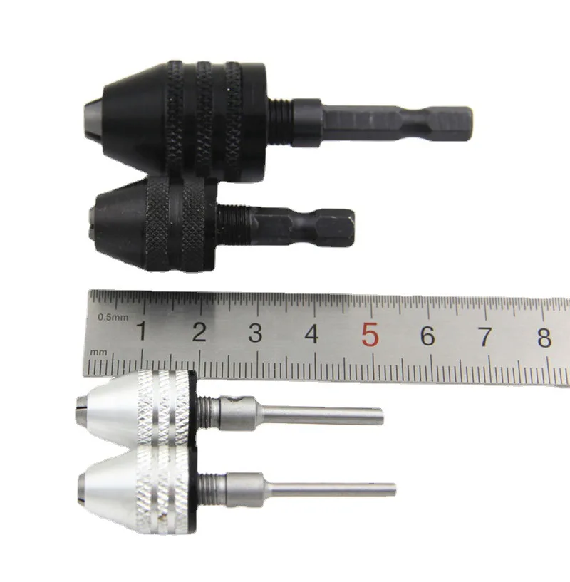 Drill Chuck Keyless Screwdriver Impact Driver Adaptor Electric Micro Motor Clamp Mini Chuck Fixture Hex Shank Drill Bits Adapter