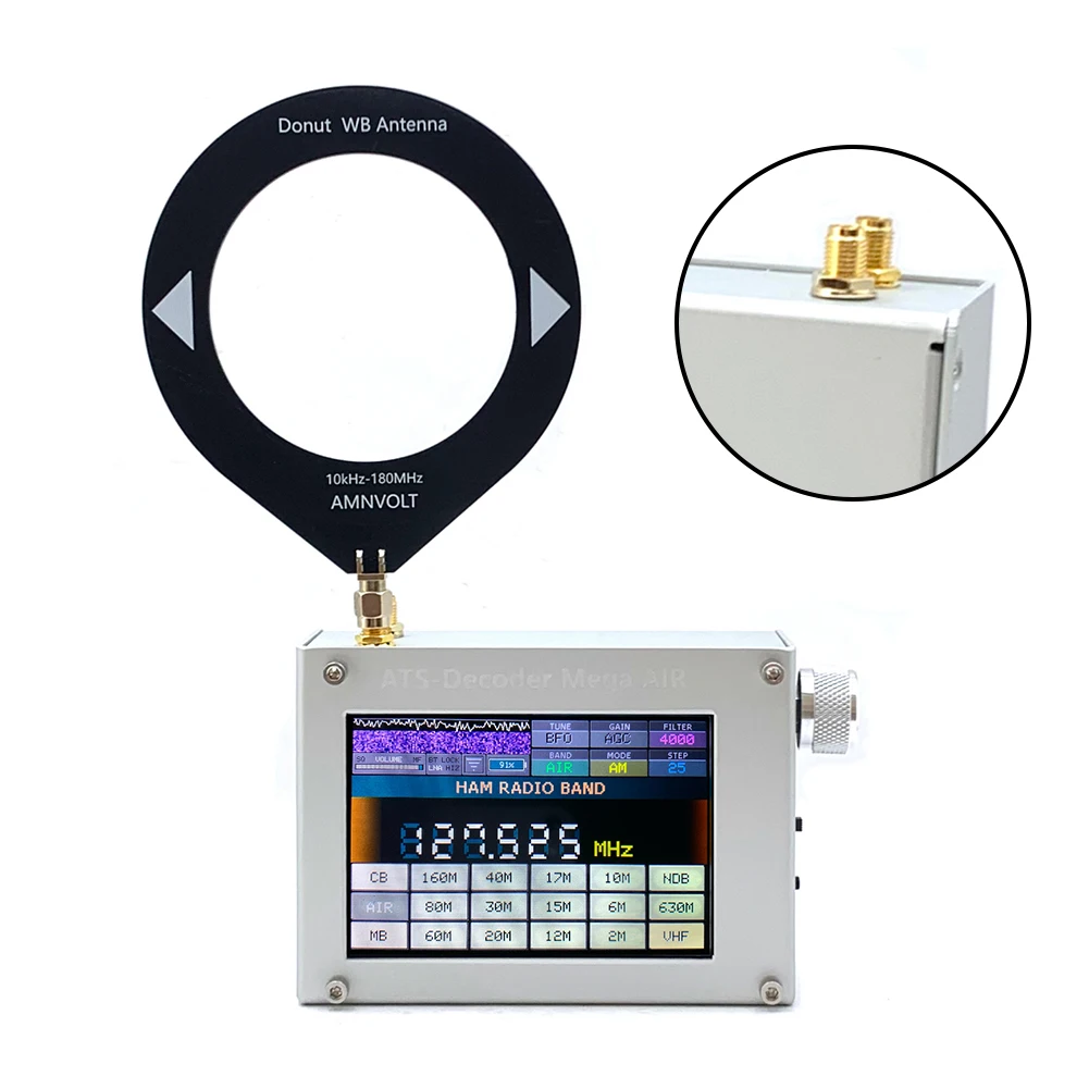 For ATS Decoder Air Model Si4735 Radio for FM for rds AM SSB for cw RTTY WiFi Digital Decoding 4 inch Touchscreen 3.5mm Audio