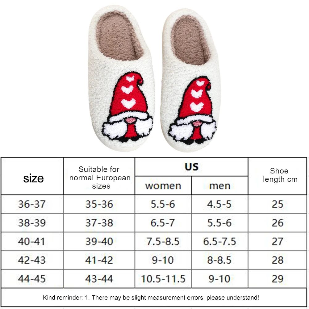 Pantoufles Gnome en peluche, pantoufles en fourrure Kawaii, pantoufles confortables et douces en nuage, pantoufles chaudes pour Couple, pour noël, saint-valentin