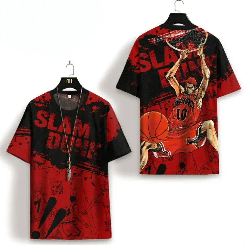 

Футболка SLAM DUNK Joint с короткими рукавами, мужская и женская летняя футболка большого размера Sakuragi Blossom Road, баскетбольные спортивные детские топы