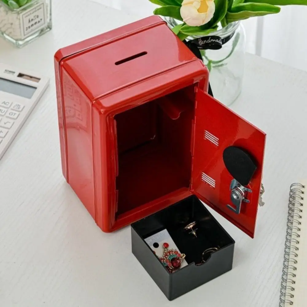 Portable Password Lock Mini Safe Box Cabinet Metal Piggy Bank Anti-Theft Money Storage Box Cash Savings