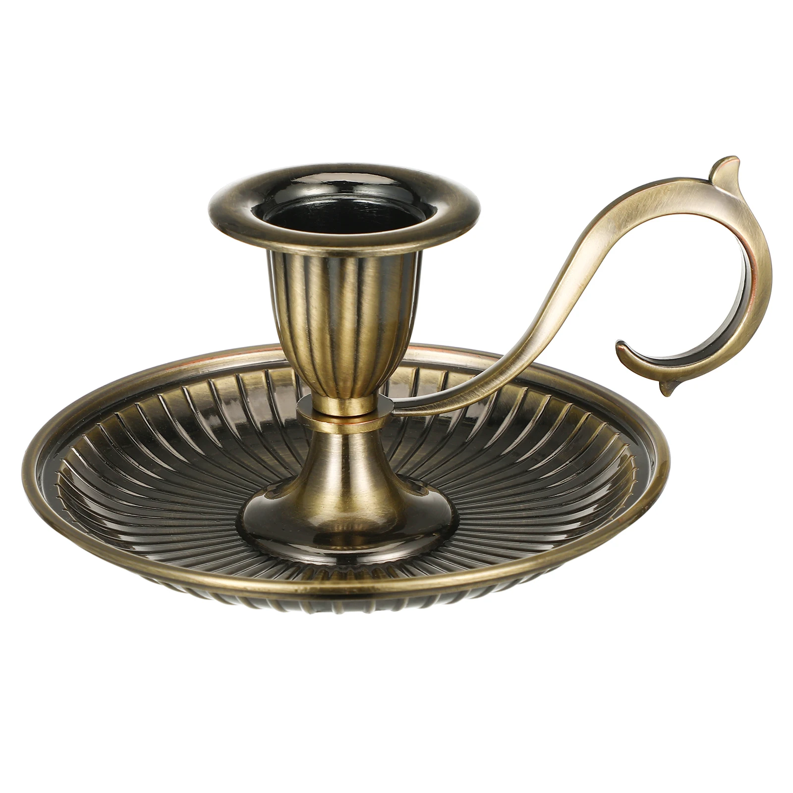 

Retro Metal Taper Candle Holder European Retro hand-held Small Candlestick Crafts Bronze Table Candle Holder Home Decor