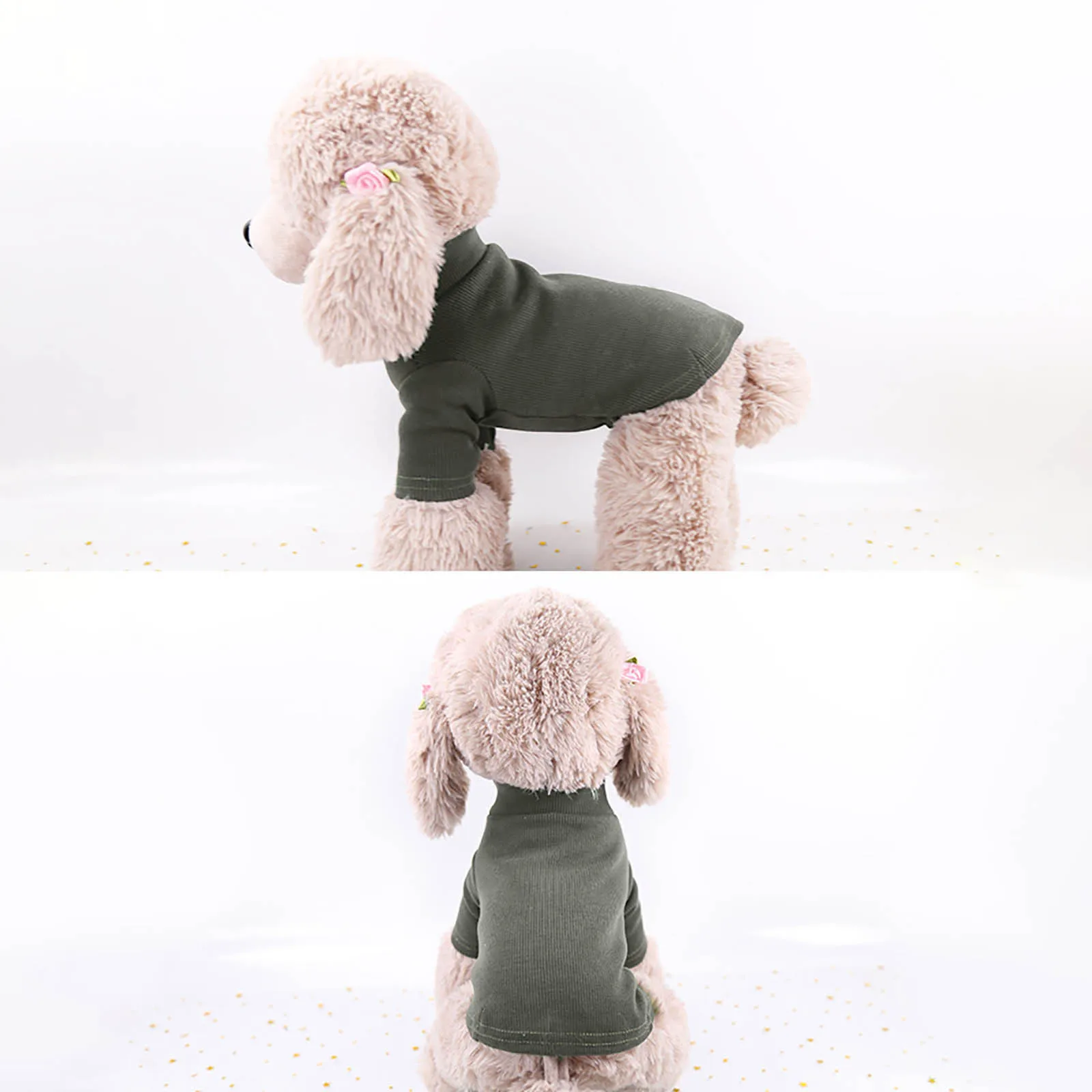 Pet Winter Stripe Color Bottoming Dog Costumes Pet Dog Cat Clothes Vest Shirt Pet Clothes