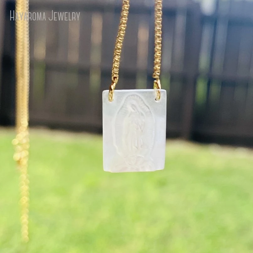 

10Pcs Scapular Virgin Mary Escapulario Virgen Guadalupe Gift Faith Necklace Protection Jewelry