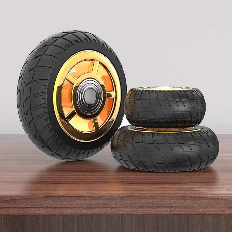 Heavy Duty 5 Inch Push Caster Wheel, Mute Rubber Flat Swivel Wheel for Industrial Cart, Hand Truck and Dolly, 1 Single Piece