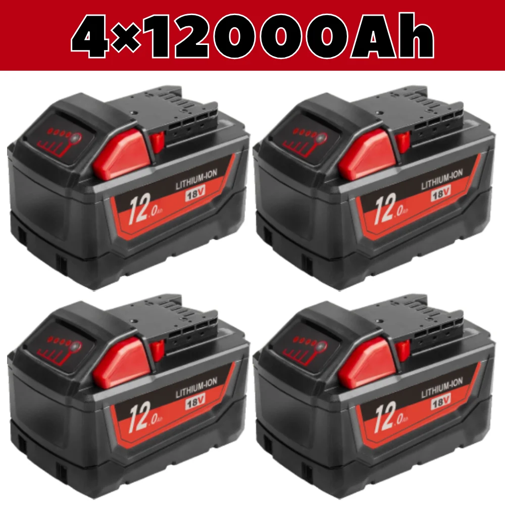Image of Ersatz-Lithiumbatterie für Milwaukee M18 Akku 18V 12,0Ah für M18 48-11-1815 48-11-1850 2604-22