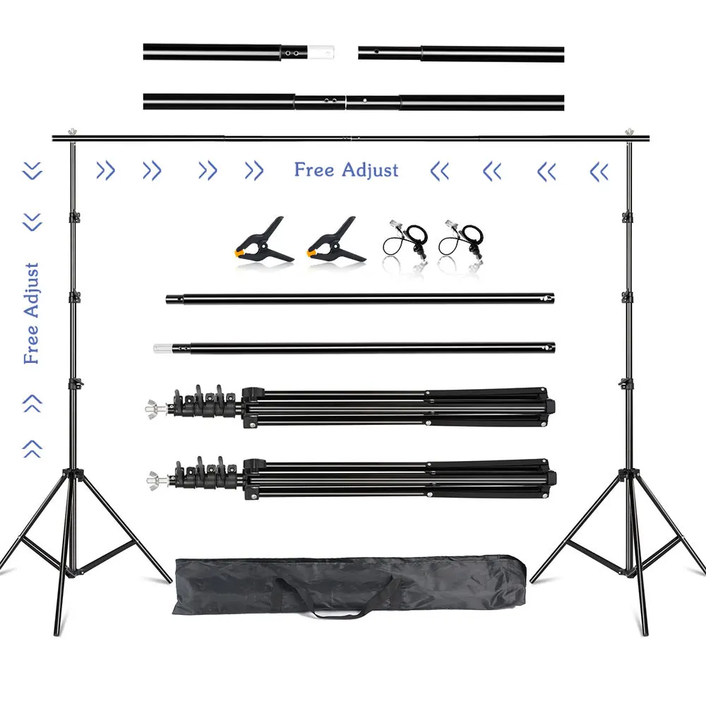 2.6x3M/8.5x10ft Foto Video Studio Achtergrond Achtergrond Stand, Verstelbare Telescopische Achtergrond Ondersteuning Systeem met Draagtas