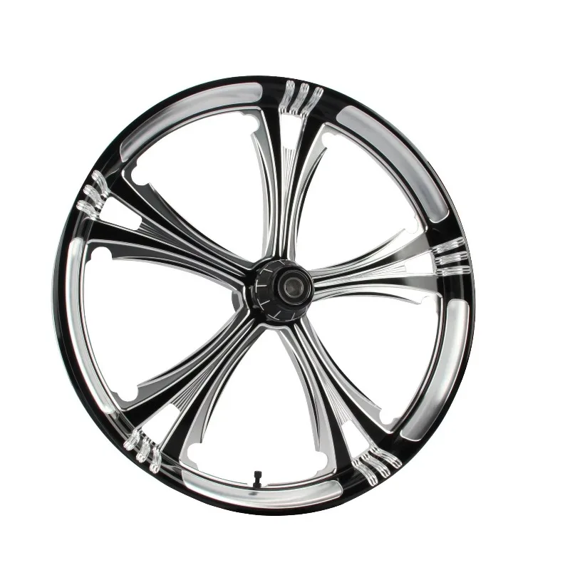For harley davidson Motorcycle Modified 26-Inch Forged Aluminum Wheel Black & White Anodized Finish  wheels