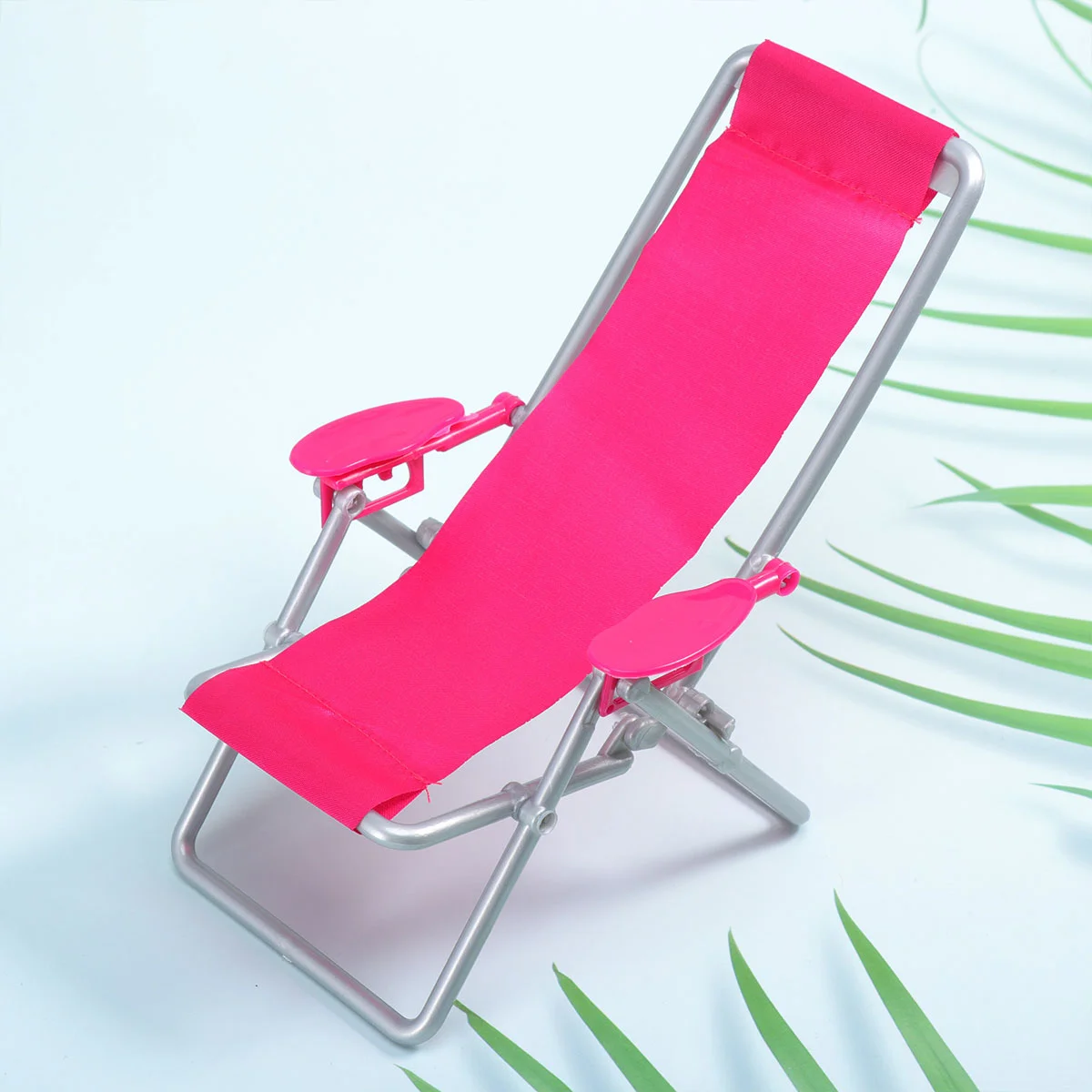 2pcs Folding Beach Chair Miniature Deck Chair Model Miniature Furniture Decoration Cabinets for living room