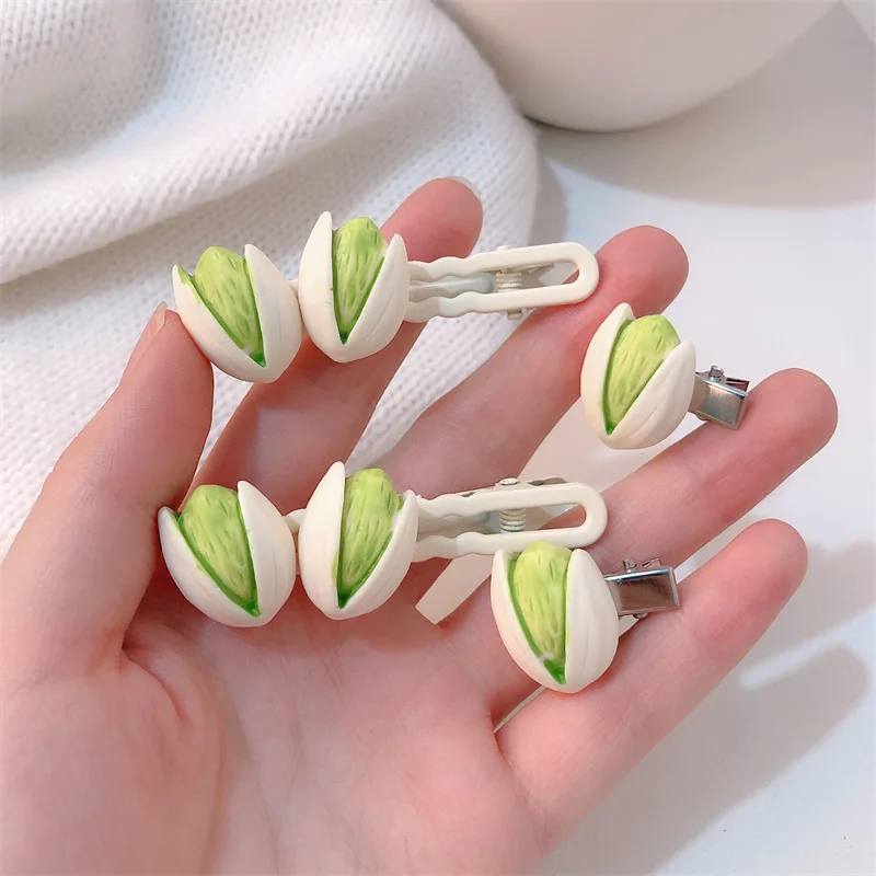 Korean Cute Pistachio Imitation Food Hair Clip Girls Sweet Trend Side Clip Party Accessories Headwear