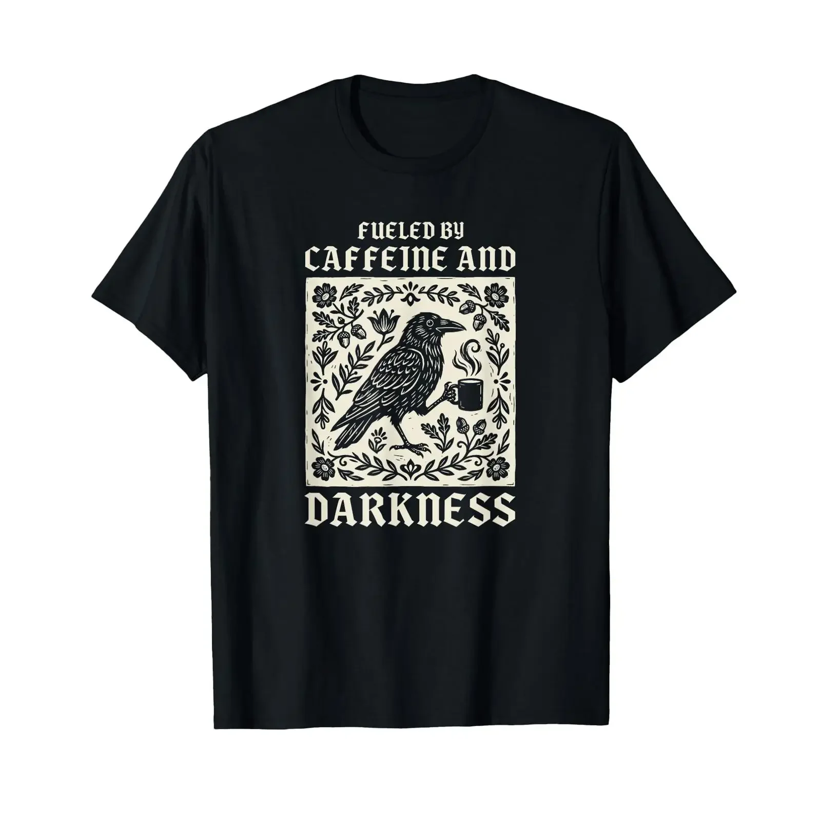 Angetrieben durch Koffein und Dunkelheit T Shirt vintage Washed Breathable Top For Everyday Wear homme Versatile graphic