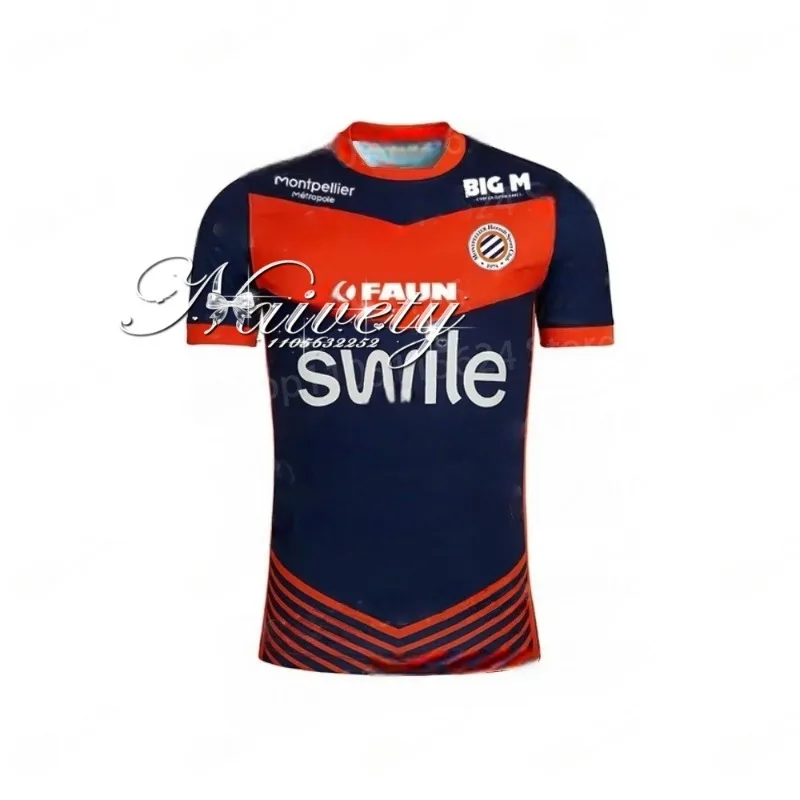 فرنسا رائجة البيع 2025-26 مونبليير HSC نمط جديد تي شيرت رياضي غير رسمي لكرة القدم جيرسي المنزل بعيدا الكبار طفل للجنسين ثلاثية الأبعاد مطبوعة