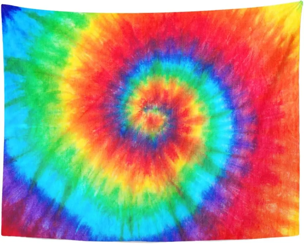 Emvency Tapestry Colorful Rainbow Spiral Tie Dye Pattern Color Dyed Batik Home Decor Wall Hanging for Living Room Bedroom Dorm