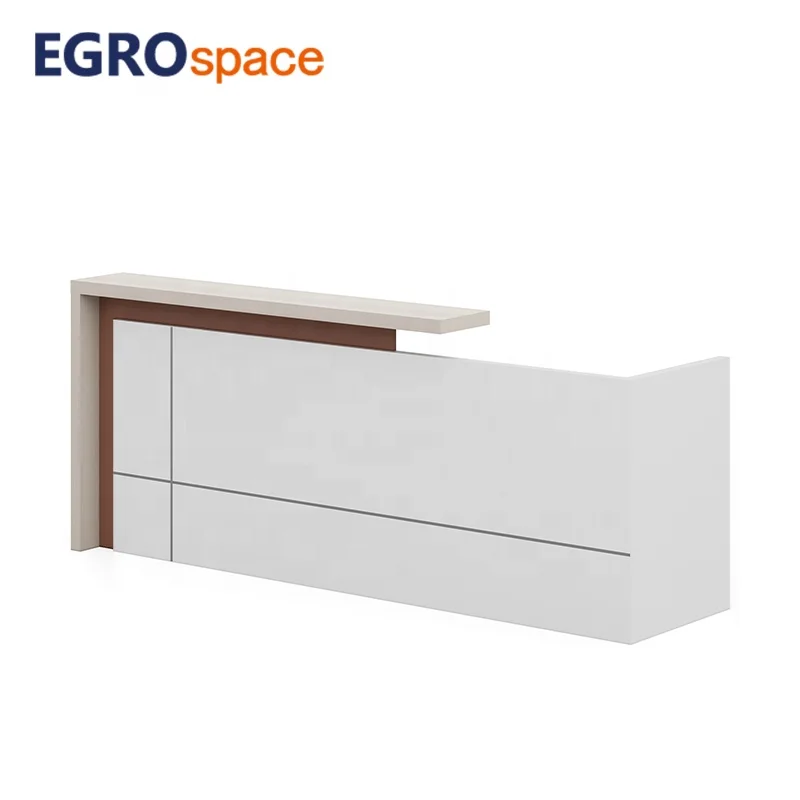 

New Design Modern Luxury Office Furniture Material White Reception Desk