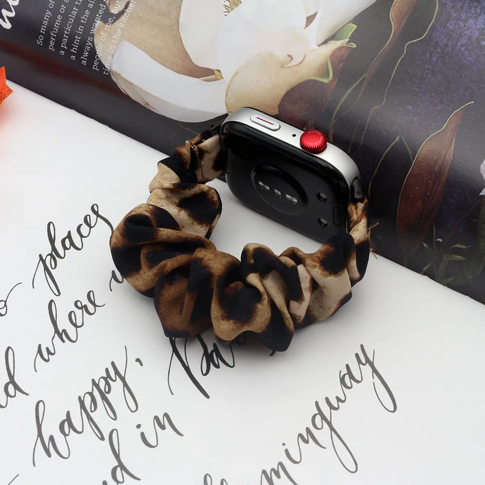 Cinturino per orologio con stampa leopardata per Huawei Fit 3/ Fit 4 Pro/ Fit 4 Cinturino di ricambio per smartwatch Bracciale scrunchie in nylon elastico