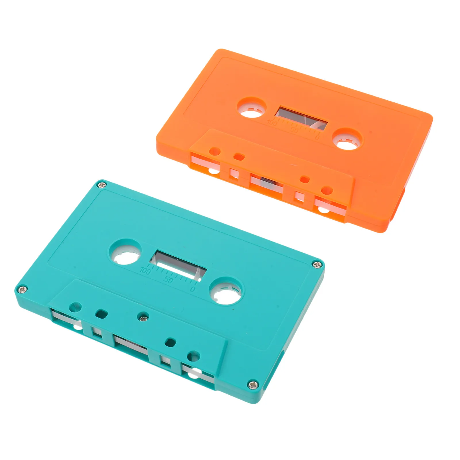 2Pcs Color-Coded Blank Retro Cassette Tapes for DIY Crafts Audio Recording Tape Shells Party Favor Wall Art Decoration Vintage