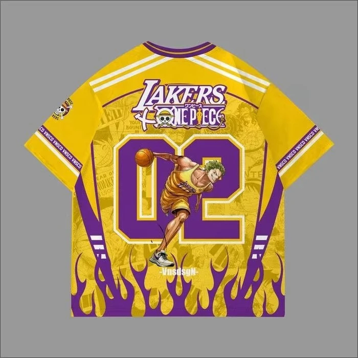 2025 جيرسي قطعة واحدة رورونوا زورو أنيمي نمط Kpop البيسبول هوكي كرة السلة التي شيرت موضة أنيمي للجنسين تيز ملابس علوية مريحة #2