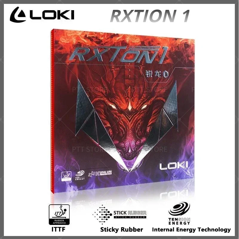 Original LOKI RXTON 1 tenis de mesa de goma RXTON-1 Control de giro completo esponja de Ping Pong goma de Ping Pong con potente elástico
