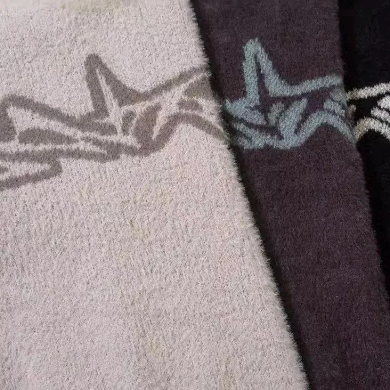 HELLOMARCEL 高品質 EU 米国サイズの高級ストリート男性レトロ鹿ぬいぐるみ厚いセーターヴィンテージジャカードラウンドネックセーター