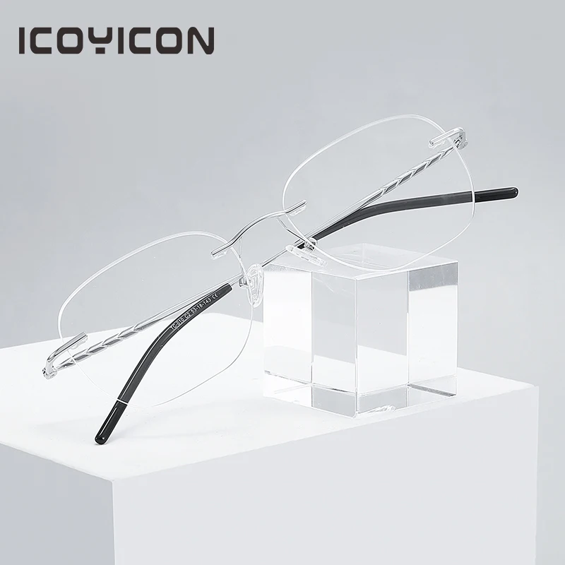 

Pure Titanium Rimless Glasses Frame For Men Women Oval Ultralight Frameless Eyeglasses Luxury Prescription Optical Eyewear TC010