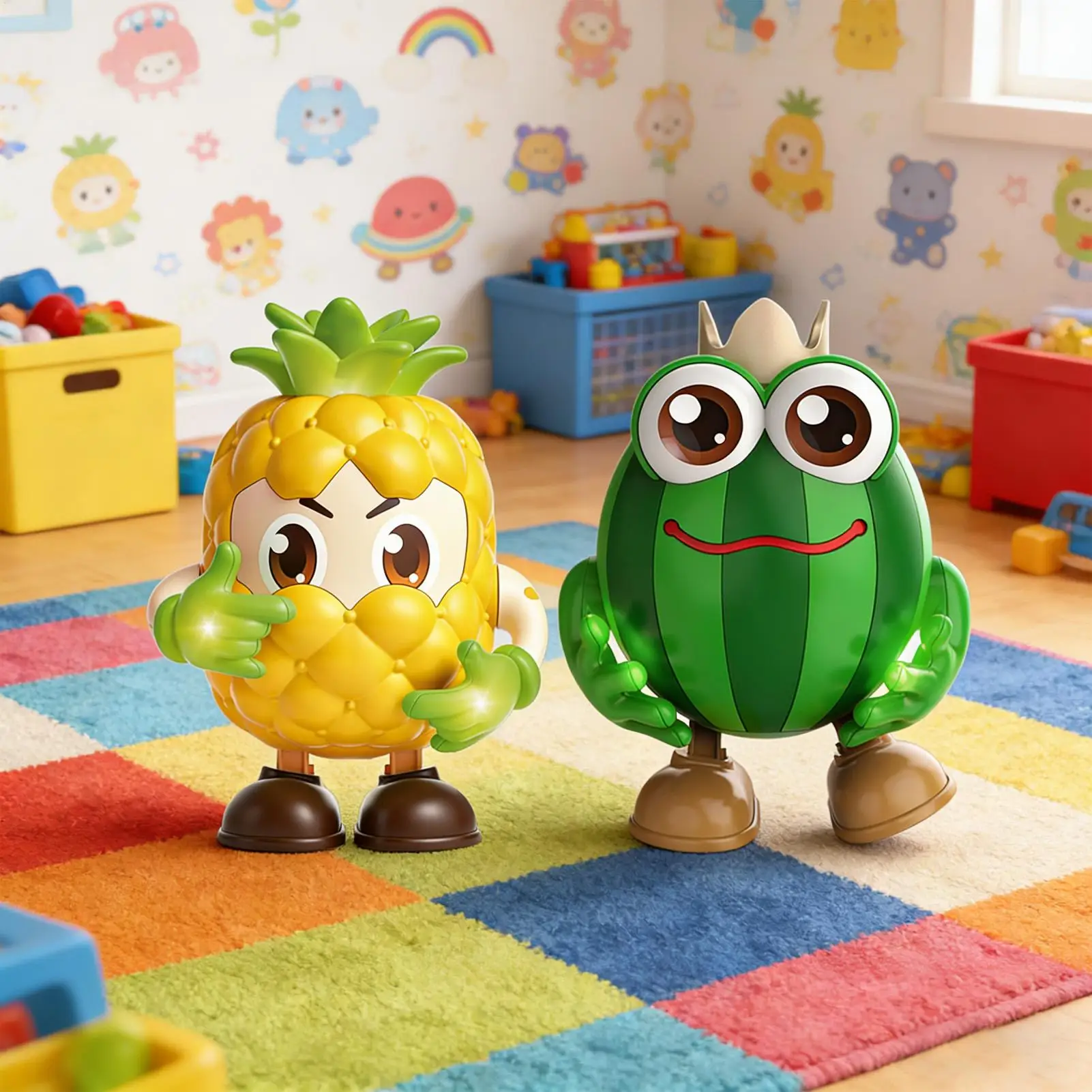 ダンスおもちゃ フルーツインタラクティブロボット インタラクティブおもちゃ ライトとサウンド付き 就学前の誕生日 男の子 女の子 パーティー ホームスクール用