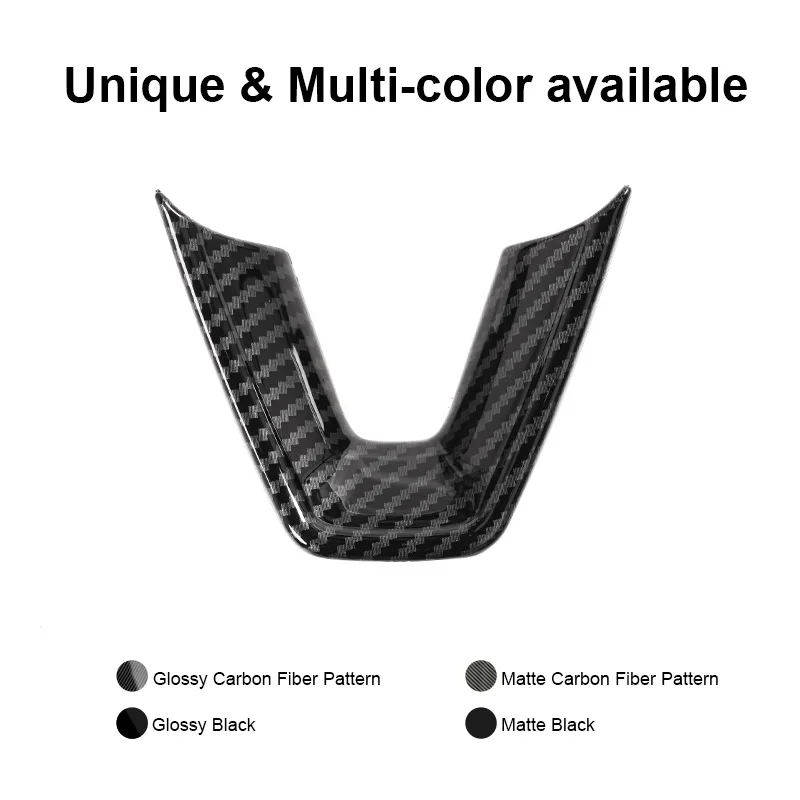 غطاء عجلة بنمط من ألياف الكربون ABS ، ملحقات داخلية ، أجزاء معدلة لطراز تسلا الجديد 3 هايلاند ، تزيين القيادة