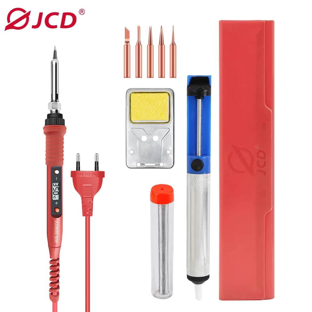 JCD 80W Digital Electric Soldering Iron 220V/110V Temperature Adjustable LCD Display Welding repair ToolS Solder Wire Tips 908S