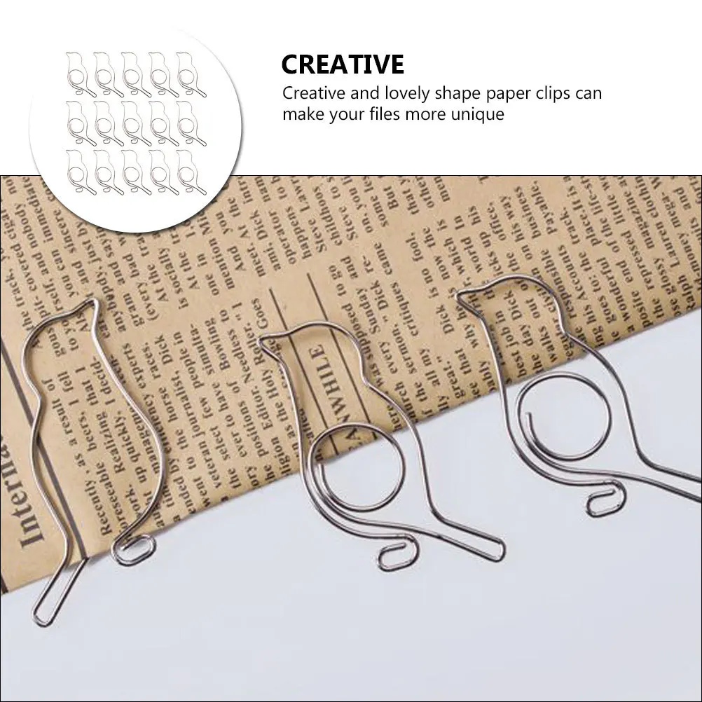 20 قطعة مقاطع على شكل طائر إبداعي مشابك ورق معدنية صغيرة لمكتب اللوازم المدرسية منظم الملفات الموثق المنزلي #6