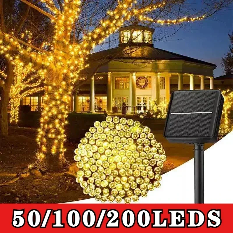 

Solar Powered 50 100 200 LED Fairy String Lights Waterproof for Garden Patio Yard Trees Christmas Party Decor