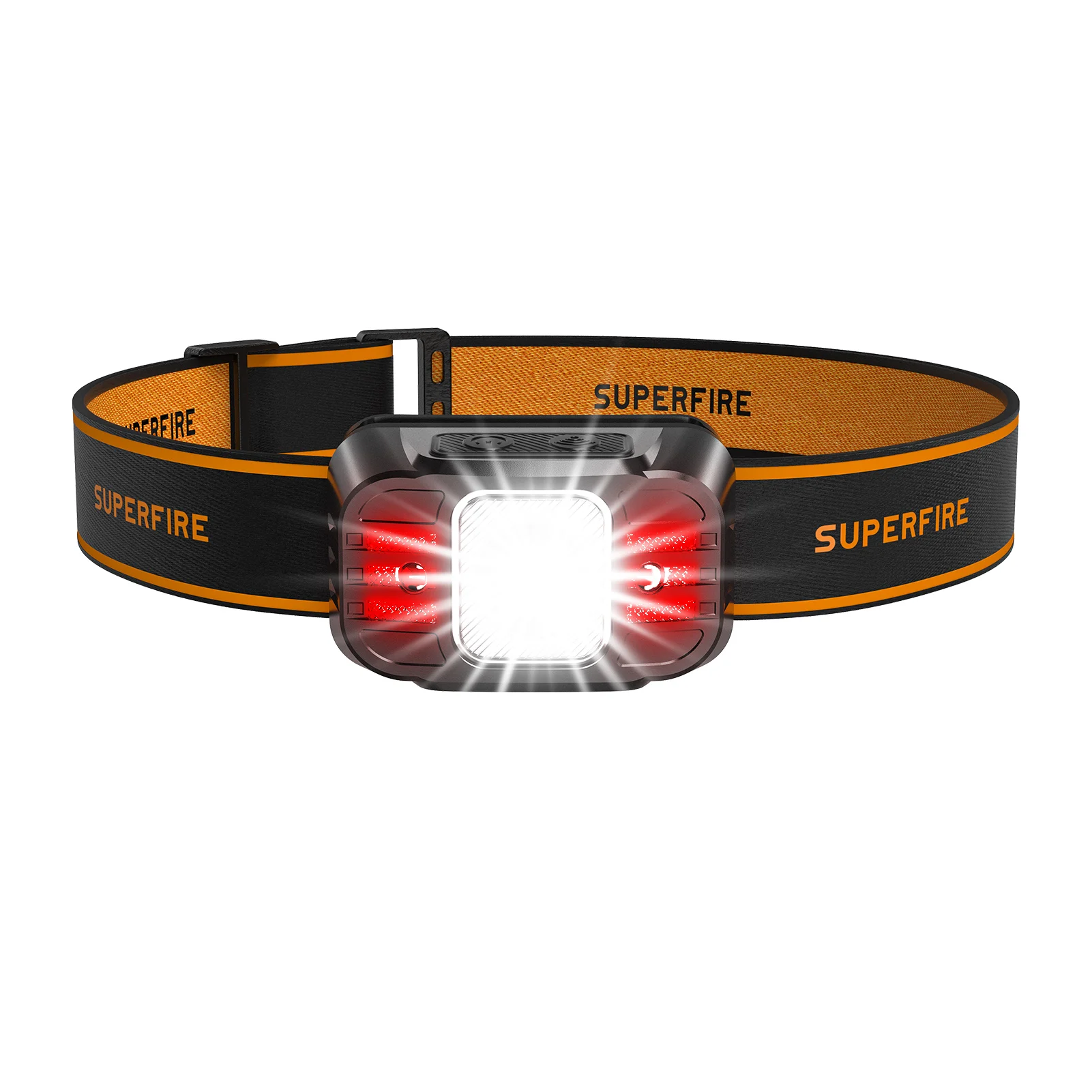 SUPERFIRE HL75-L Mini LED Headlamp USB-C Rechargeable Headlight Waterproof Red/White Light Outdoor Fishing Camping Lantern