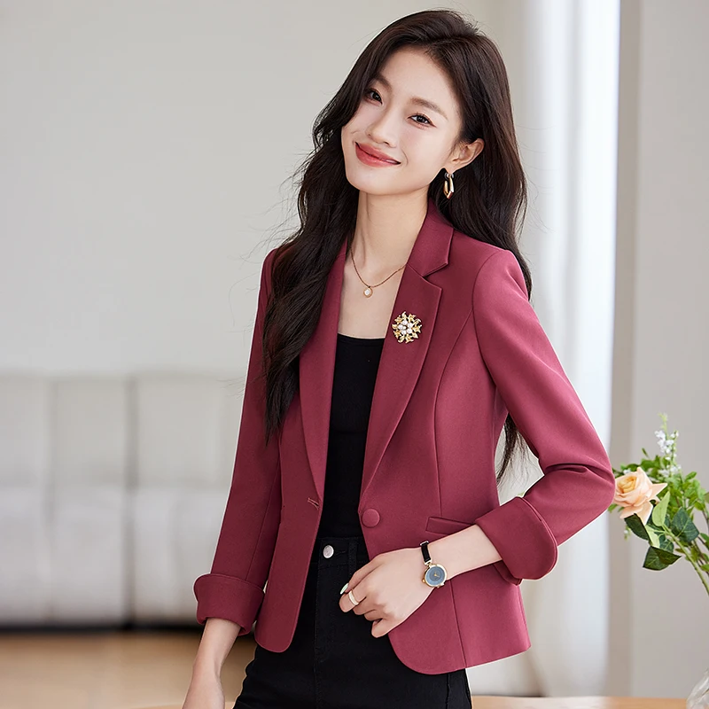 ZJYT Autumn New Women\'s Coat Jacket Elegant One Button Blazer Mujer Outerwears Veste Femme Plus Size Casaco Korean Style 2024