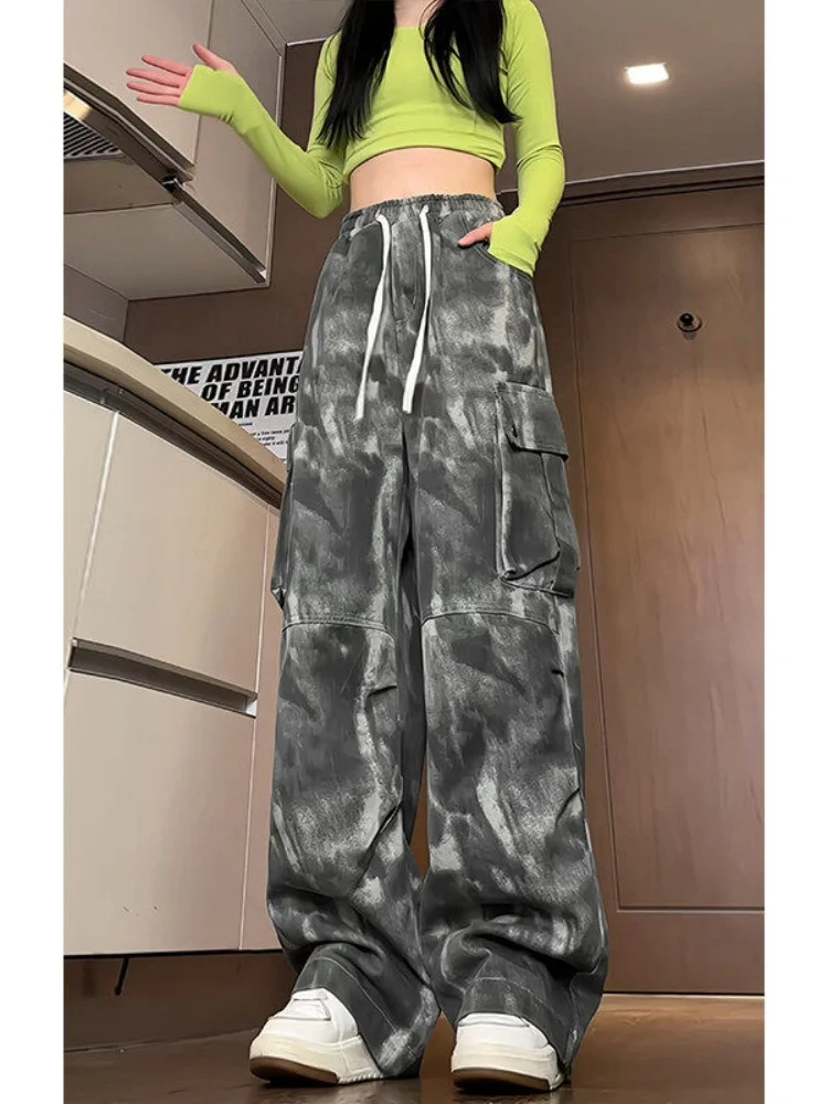 

American Camouflage Men's Jeans High Street Straight Loose Workwear Pants Trendy Casual Haome Wide Leg Pants