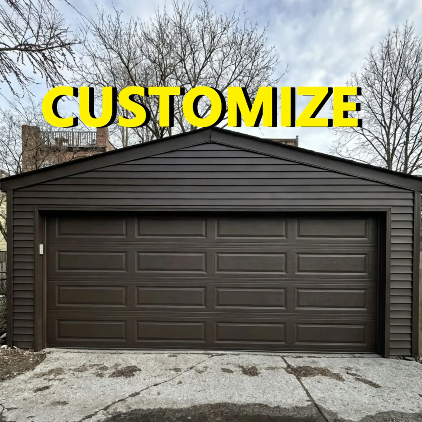 Any Size Custom Silent Roller Rail Aluminum Garage Door Smooth Low Noise Run Remote Auto Lift Night Friendly Entry Door