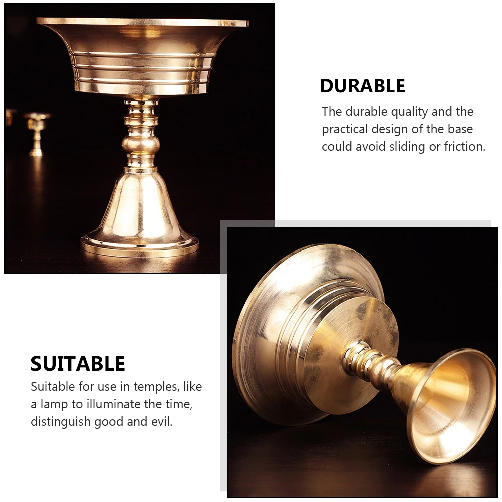 

Pure Copper Butter Lamp Holder Quality Practical Design Temple C Holders Buddhism Oil Rack Votive Stereoscopic Fine