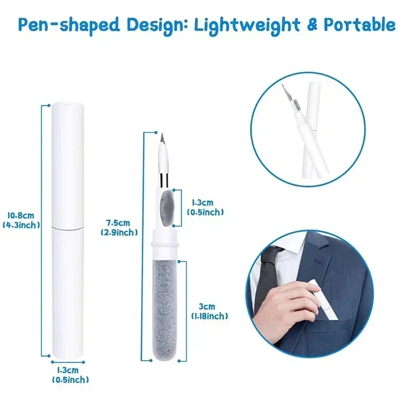 Dual Head Cleaner Sets for Bluetooth Earphone Airpods Pro 1 2 3 Earbuds Case Cleaning Kit Pen Brush for Airdots Samsung Xiaomi view 5