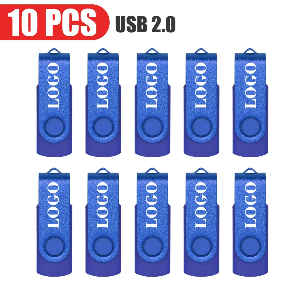 10 Stks/partij Usb Flash Drive 64Gb Pen Drive 512Mb 1Gb 2Gb 4Gb 8Gb 16Gb Pendrives Usb Stick 32Gb Geheugenstick Gratis Aangepast Logo Cadeau
