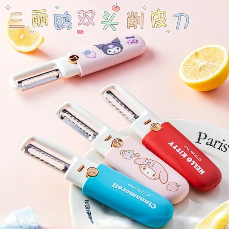 Cute cartoon Sanrio Cinnamoroll My melody Kuromi Hello kitty double-headed two-in-one grating and peeling artifact paring knife