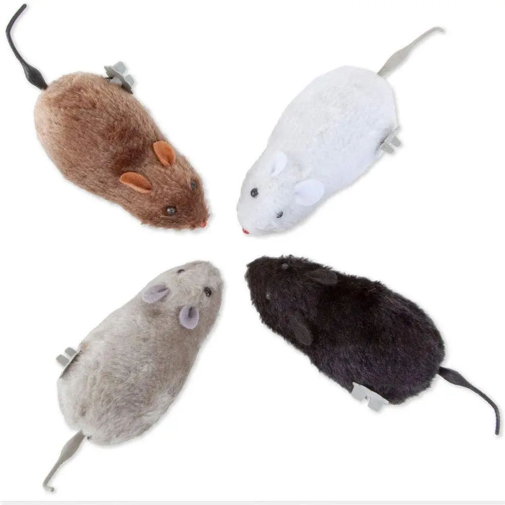 1pc Creative Cat Toy Clockwork Spring Power Plush Mouse Toy Motion Rat Cat Dog Playing Toy Pets Interactive Toys Pet Products