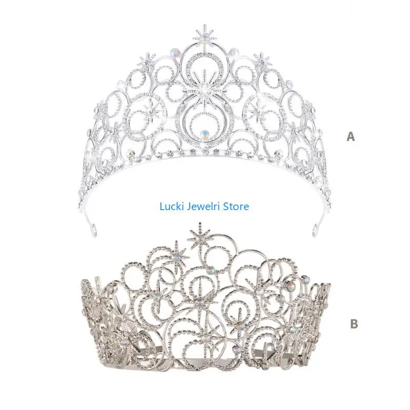 193E Exquisite Tiaras Women Crystal Crown Princess Headpiece for Bridal Parties and Birthday Celebrations