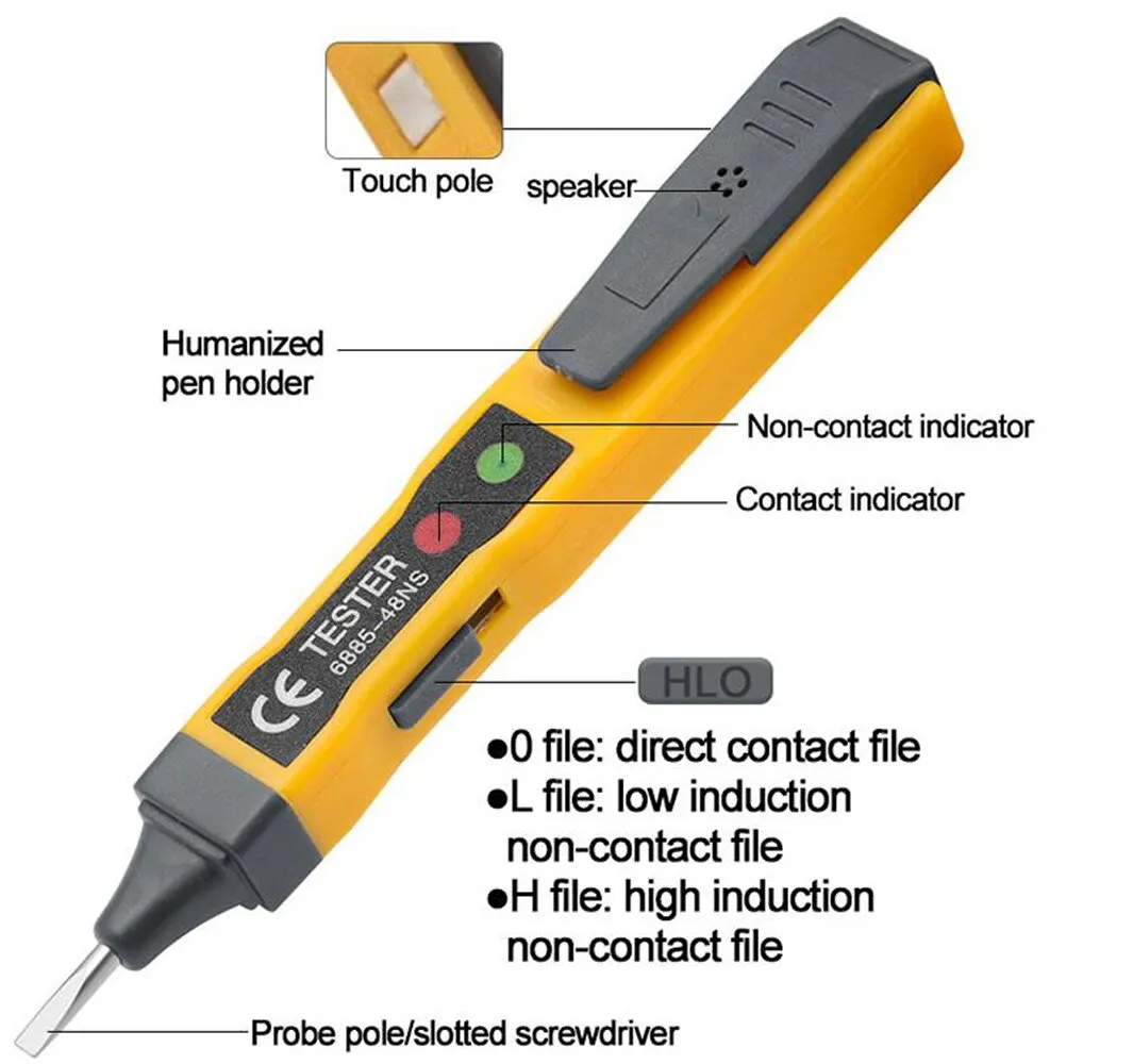 Smart Non-contact Voltage Tester Pen AC/DC Voltage Detector Circuit Tester Pencil Electric Indicator With Alarm Buzzer AC Wire