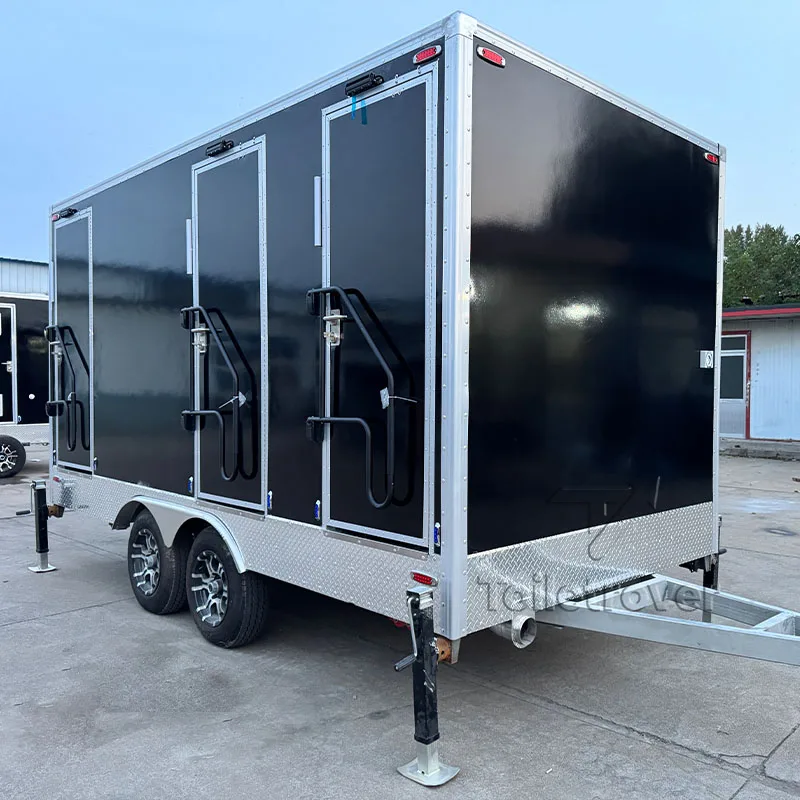 VIP Toilet Trailer Portable Luxury Restroom Trailer Outdoor Caravan Shower Steel Modern Toilette Mobile Bathroom WC