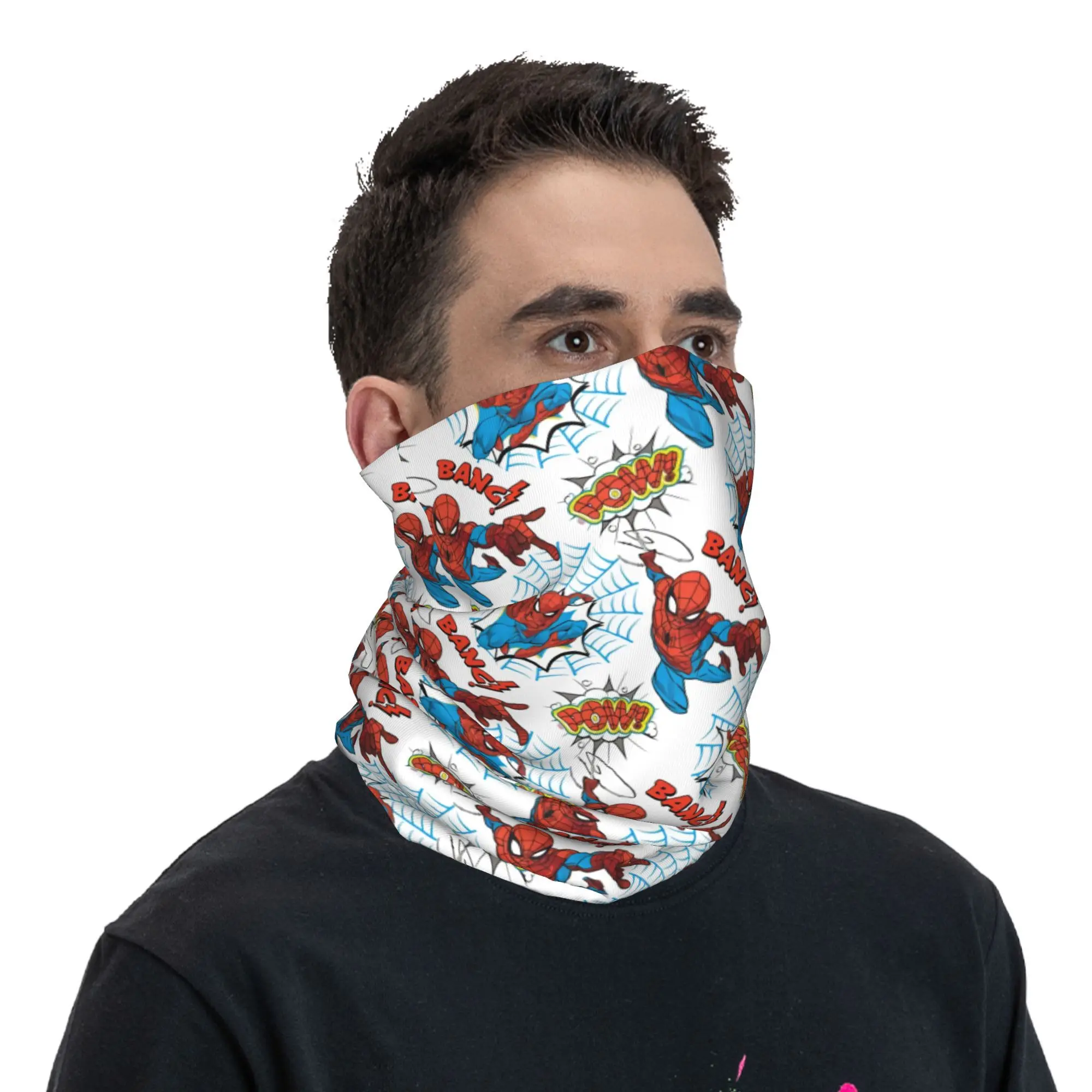 Ghetta per il collo Bandana personalizzata Spider Man Pow per escursionismo, corsa, donna, uomo, sciarpa avvolgente, passamontagna più calda