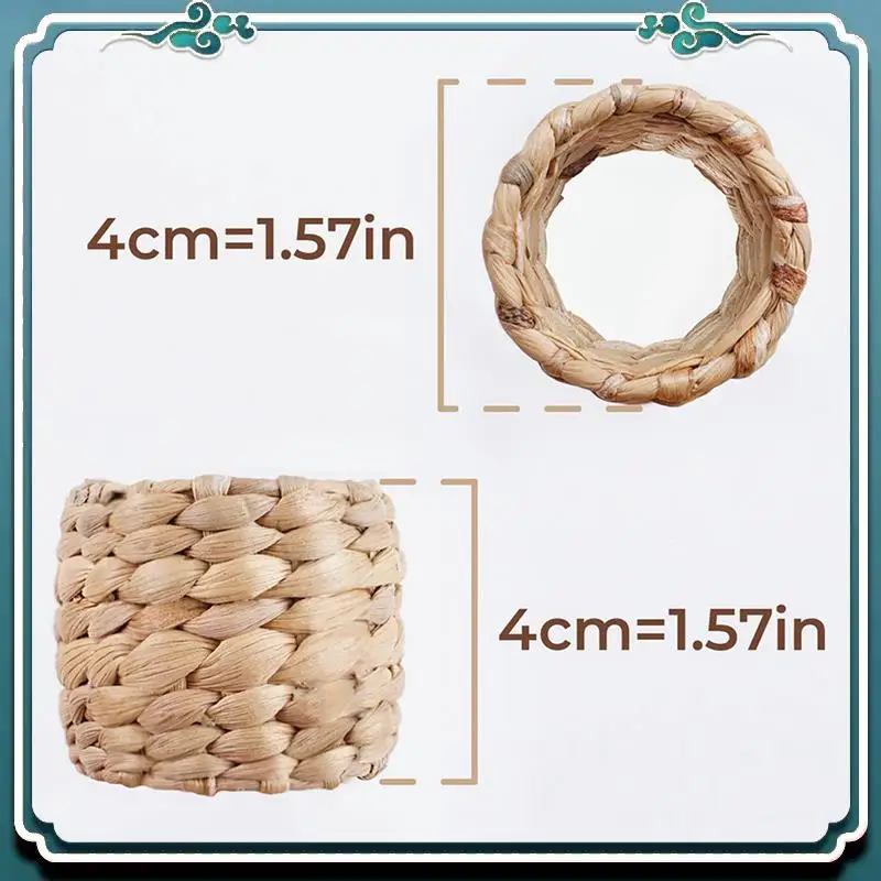 

A67K-48 шт. Кольца для салфеток, кольца для салфеток с водным гиацинта - кольца для салфеток в деревенском стиле для дня рождения, украшение обеденного стола