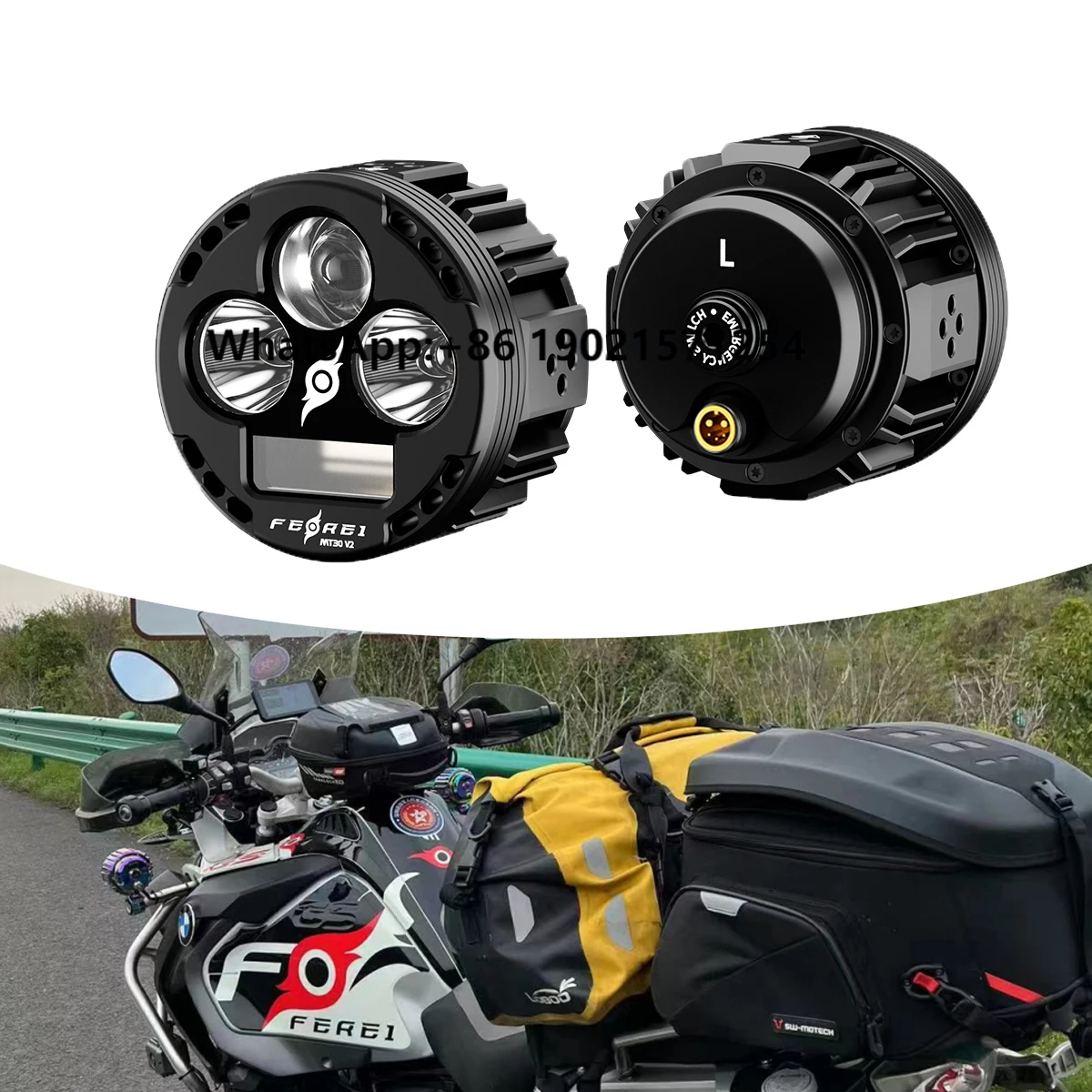 

20150lm LED Motorcycle Front Driving Lights Spot/Flood/Fog/Strobe Modes IPX8 Waterproof Quick Release for /Honda/Harley