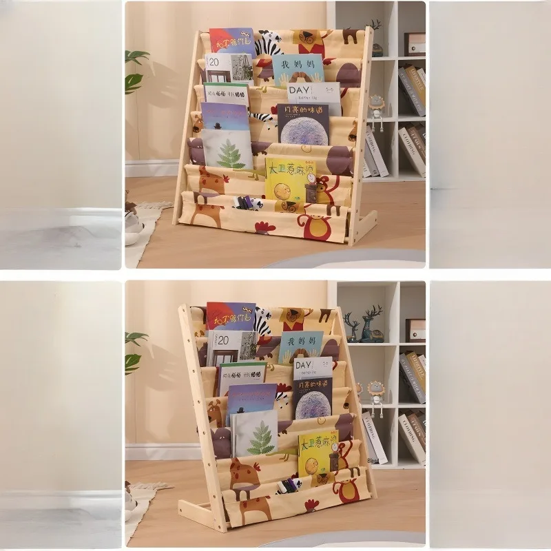 Children's Floor-standing Bookshelf Multi-layer Removable Picture Book Storage Rack Home Newspaper Organziner